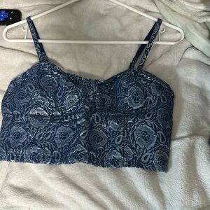 Abercrombie & Fitch Glitter Floral Bralette Style Top